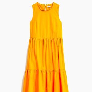 J Crew Factory Women’s Sleeveless Yellow Tiered Maxi Dress NWT Size 0